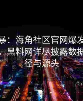 舆论风暴：海角社区官网爆发用户隐私疑虑，黑料网详尽披露数据流出路径与源头
