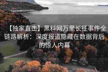 【独家直击】黑料网万里长征事件全链路解析：深度报道隐藏在数据背后的惊人内幕