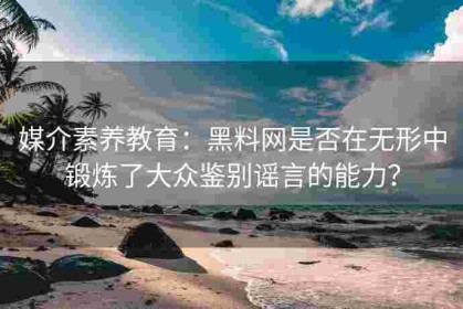 媒介素养教育：黑料网是否在无形中锻炼了大众鉴别谣言的能力？