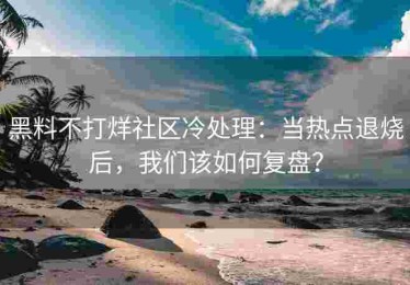 黑料不打烊社区冷处理：当热点退烧后，我们该如何复盘？