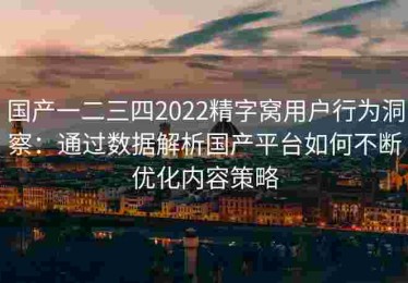 国产一二三四2022精字窝用户行为洞察：通过数据解析国产平台如何不断优化内容策略