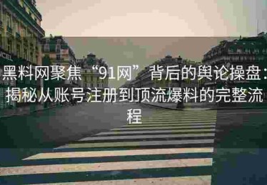 黑料网聚焦“91网”背后的舆论操盘：揭秘从账号注册到顶流爆料的完整流程