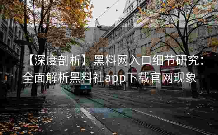【深度剖析】黑料网入口细节研究：全面解析黑料社app下载官网现象