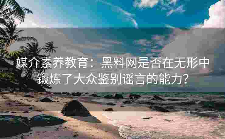 媒介素养教育：黑料网是否在无形中锻炼了大众鉴别谣言的能力？